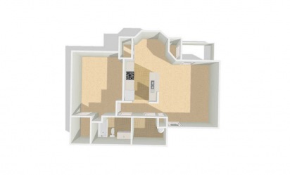 The Roosevelt - 1 bedroom floorplan layout with 1 bath and 783 square feet